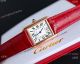 Swiss Quartz Cartier new Tank Must watches Couple Rose Gold Red Leather Strap (9)_th.jpg